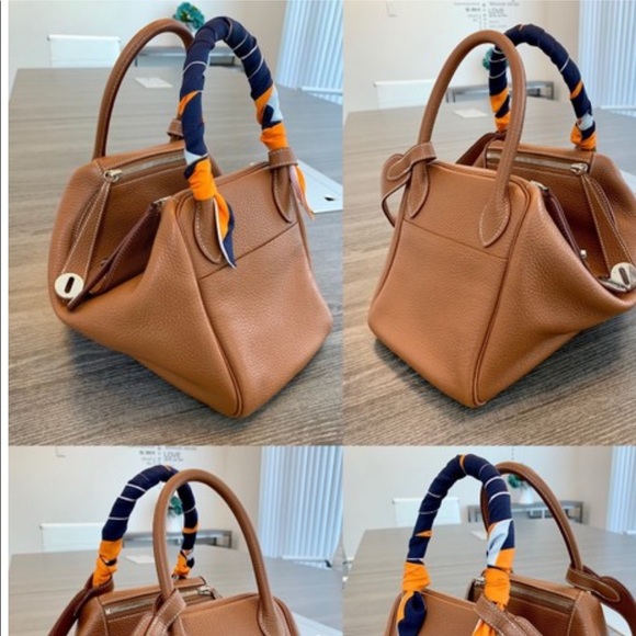 Hermès Lindy 30 in Taurillon Gold clemence 2017 - Picture 2 of 9